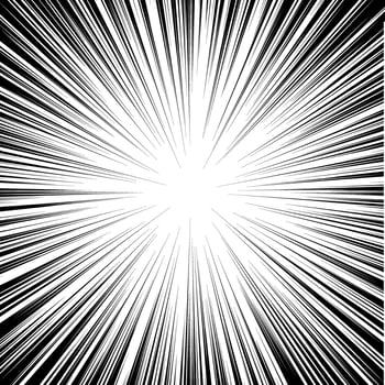 Radial speed lines. The effect of rapid movement or explosion. Manga speed frame. vector