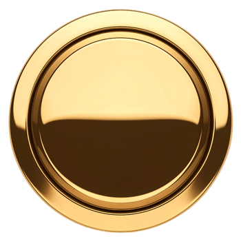 Luxurious Chrome Circle Button 3D Render on Transparent Background png