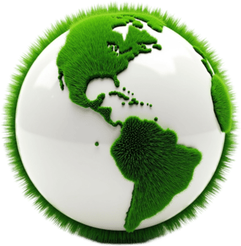 A globe covered in green grass. png