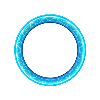 Abstract glowing blue circle frame digital technology design element Perfect for futuristic interfaces or backgrounds png