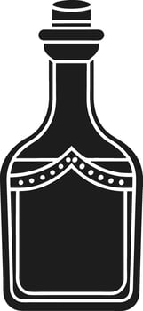 Vintage Liquor Bottle Icon - Black Silhouette Alcohol vector