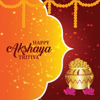 Happy Akshaya Tritiya festive decoration vector