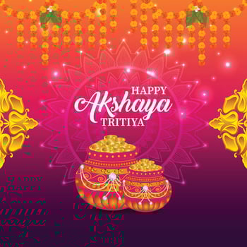 Happy Akshaya Tritiya festive design vector