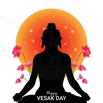 Buddha silhouette for Vesak Day celebration vector
