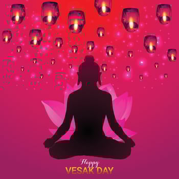 Happy buddha purnima celebration design vector