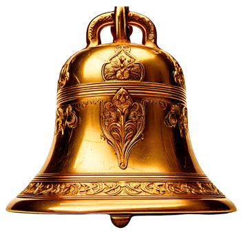 Golden Liberty Bell symbolizing American Independence Day celebrations. png