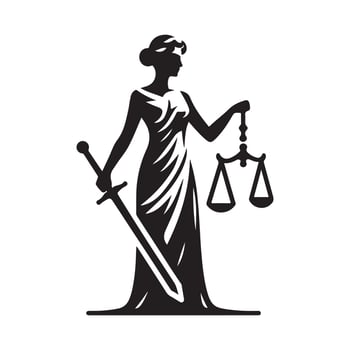 Lady Justice Silhouette for Graphic Design vector