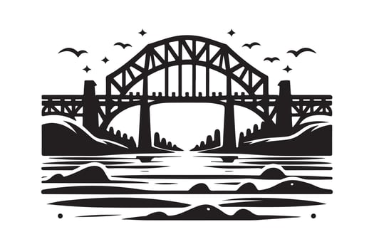 Abstract Railway Bridge Silhouette for Logos vector
