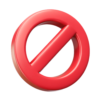 Red prohibition sign 3d illustration isolated on the transparent background png