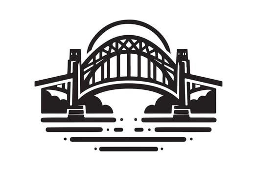 Stone Bridge Silhouette Design vector
