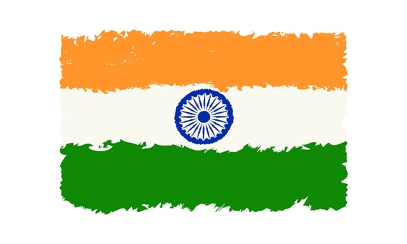Flag of India in vintage style. Indian flag in grunge style for Indian independence day at 15 August. vector