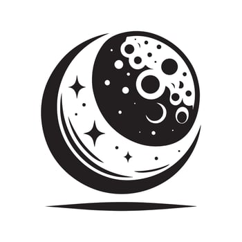 Dynamic Moon Silhouette for Creative Design vector
