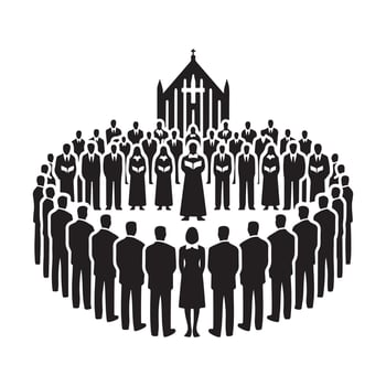 Choir and Special Guests Silhouette for Social Media vector