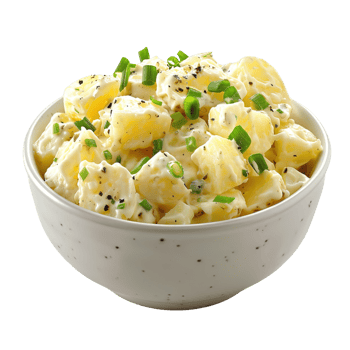 Delicious Potato Salad with Tangy Dressing in a Bowl Isolated on Transparent Background png