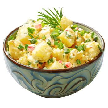 Freshly Prepared Potato Salad with Light Dressing Isolated on Transparent Background png