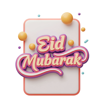 Celebrate Eid with this cheerful 3D design Pastel colors and playful spheres create a joyful, festive mood. Perfect for cards or banners png
