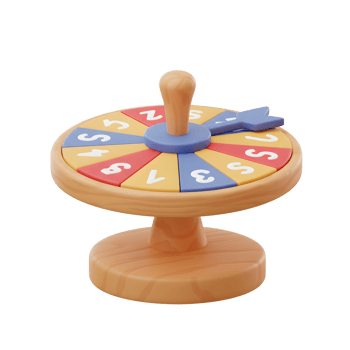 A charming wooden spinner toy features colorful numbered segments and a playful arrow. Perfect for learning numbers and adding fun to playtime png
