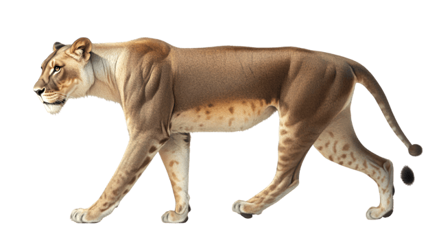A majestic feline in motion showcasing detailed fur patterns and a powerful stance for wildlif png