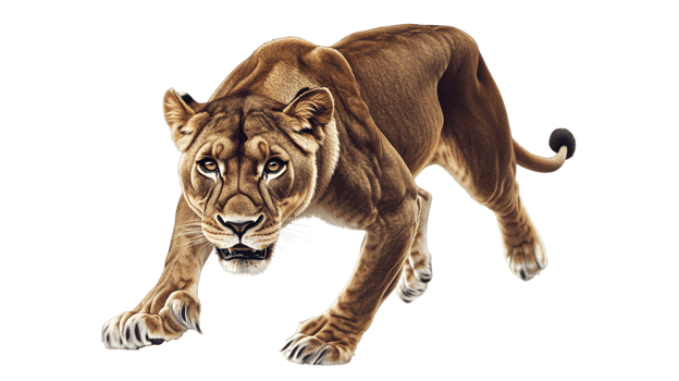 A majestic feline in motion showcasing the power and grace of a wild predator with detailed fu png