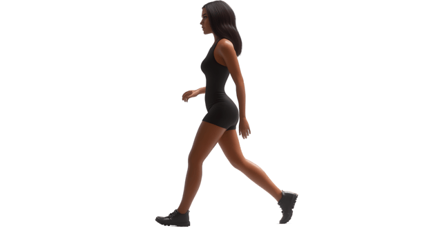A woman walking confidently in a stylish outfit perfect for fashion fitness and lifestyle co png