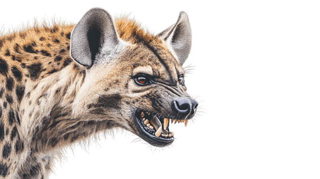 Aggressive Spotted Hyena CloseUp Wild Animal Portrait Wildlife Photography png