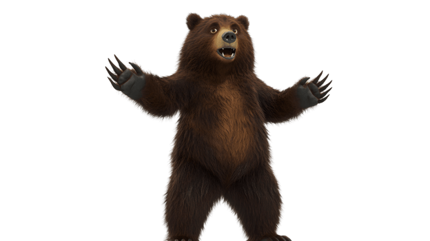 Animated Bear with Open Arms and Expressive Face for Wildlife Nature and Entertainment Themes png