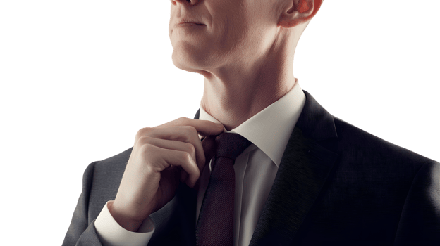 Closeup of a person adjusting their necktie formal wear business attire png