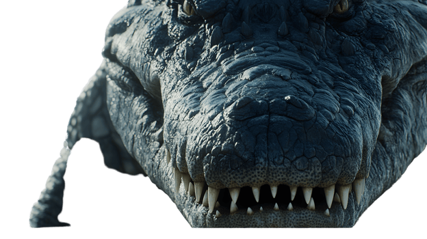 Closeup of a reptiles head sharp teeth detailed texture dark tones animal portrait wildl png
