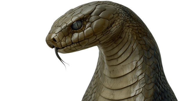 Detailed CloseUp of a Snake with Intricate Scales and Intense Gaze Ideal for Wildlife Nature png