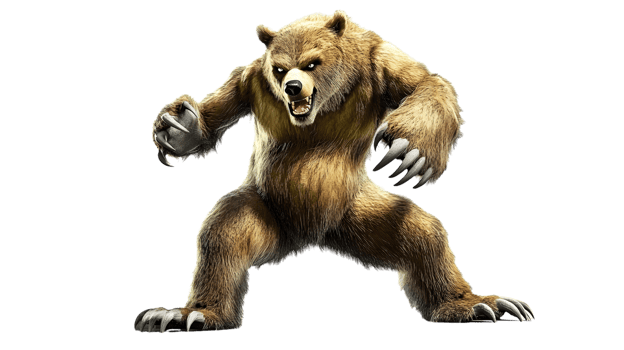 Fierce Grizzly Bear Roaring with Sharp Claws and Intense Expression Perfect for Wildlife Natu png