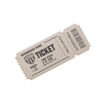 A worn, beige ticket hints at a past event. Intriguing details, like a team logo and barcode, add to its nostalgic charm. png