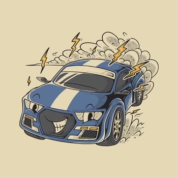 Retro Blue Sports Car Mascot vector