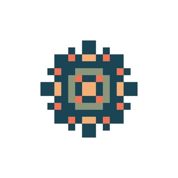 retro emblem pixel art vector