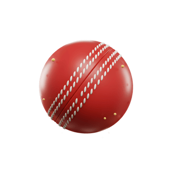 A shiny red cricket ball takes center stage, adorned with sparkling golden accents. The scene feels celebratory and energetic, perfect for sports promotions. png