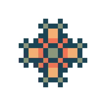 classic tile pixel art ornament symmetrical retro artwork vector