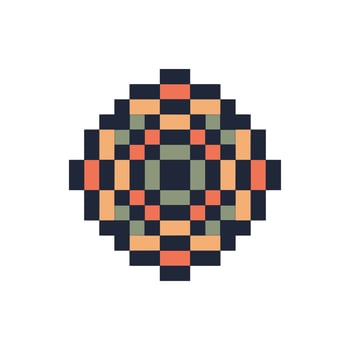 floral ring pixel art frame elegant retro-inspired look vector