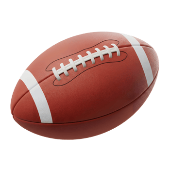 A classic American football, rendered in rich brown leather with crisp white stripes and laces. Ready for the big game png