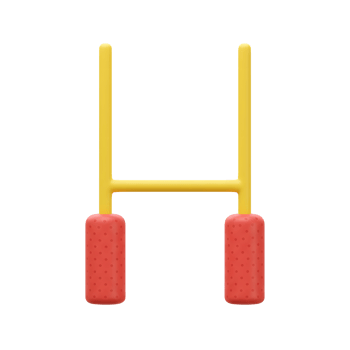 Cheerful yellow and red rugby goalposts, playfully rendered in 3D, evoke a sense of fun and sport. Perfect for kids' games png