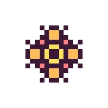 Digital pixelized retro geometric pattern vector