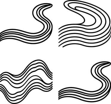 Curve Line Flow Elegant Art Compilation vector