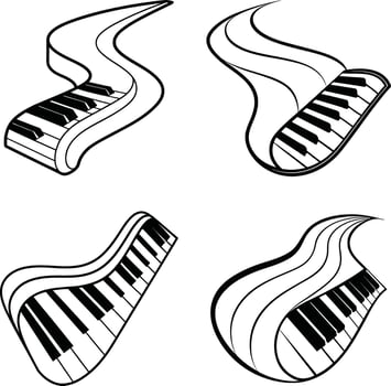 Abstract Smooth Curve Line Sketches vector