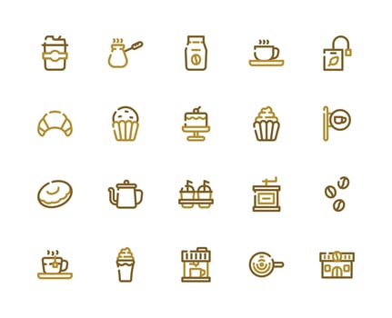 Cafe Colored Outline for Restaurant Background Requirement. vector