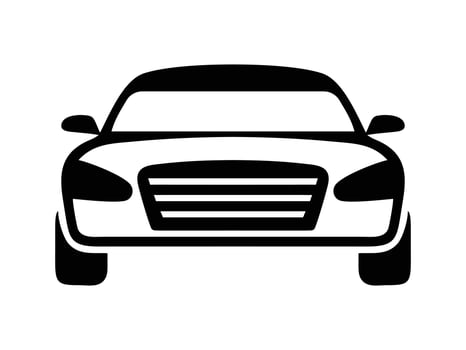 Simple Silhouette of a Modern Car Front View vector