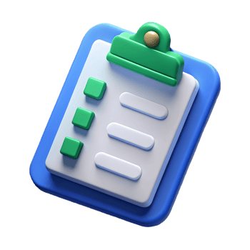 3D Blue Clipboard with Green Checkmarks on a transparent background, , Perfect for Task Lists and To-Dos png