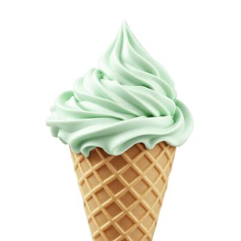 Ice cream in waffle cone isolated on black background png