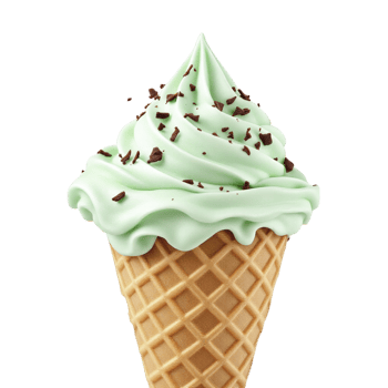 Ice cream with mint and chocolate on a black background png