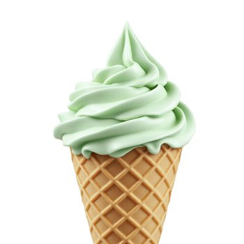 Ice cream in waffle cone on black background png