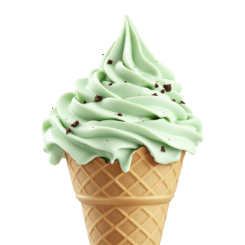 Ice cream with mint and chocolate chips png