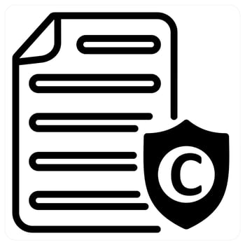 copyright protection icon concept in black vector