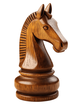 Wooden chess knight isolated on transparent background png
